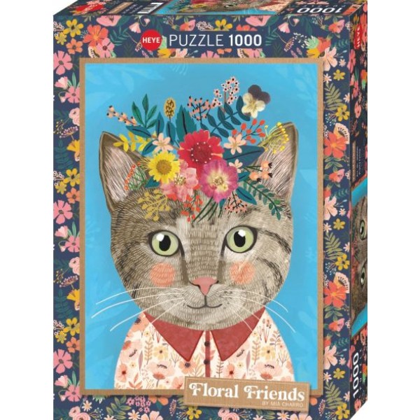 Floral Friends, Kot z kwiatami na głowie, 1000el. - Sklep Art Puzzle